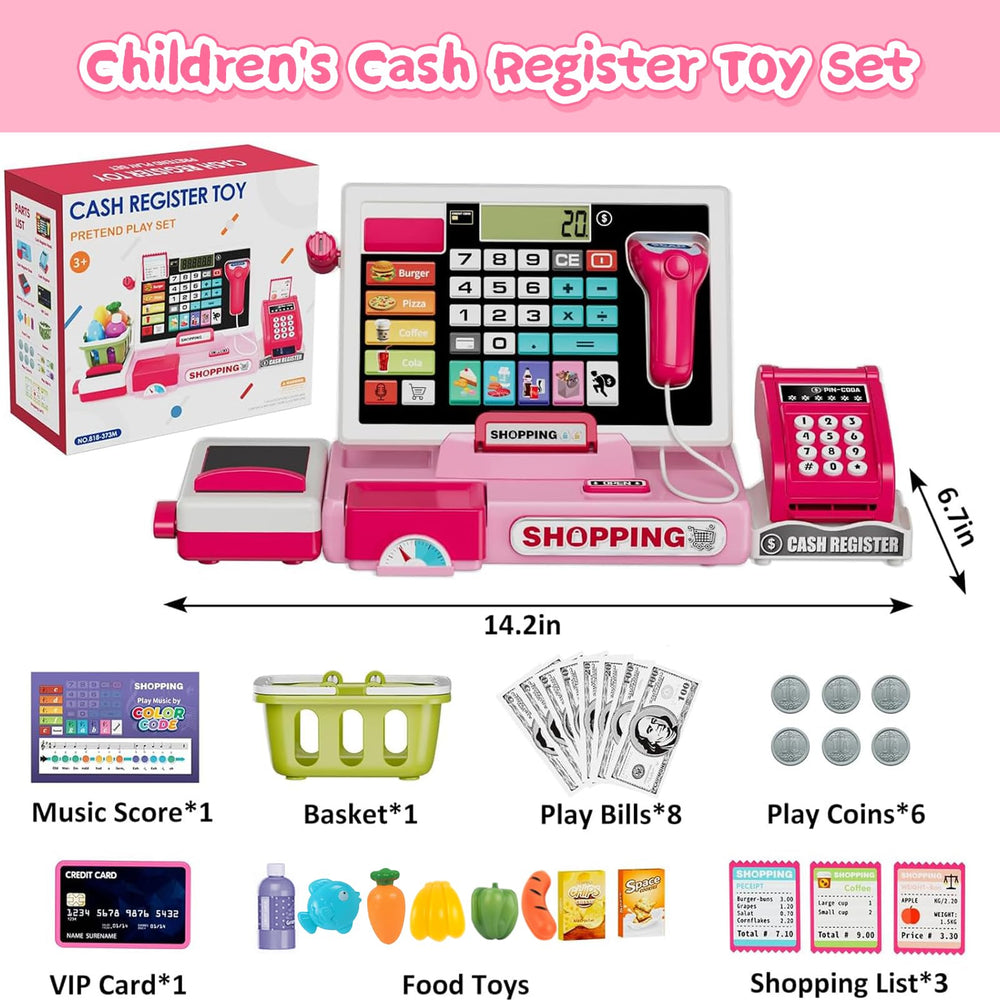 VOPOGLNE cash register playset with credit card for realistic checkout