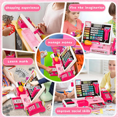 VOPOGLNE cash register playset with food toys for supermarket role-play