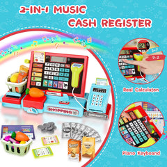 VOPOGLNE cash register toy with piano keys enhances imaginative play and sensory engagement.