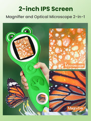 Vorth microscope with 8 LED lights provides clear images in dim settings.