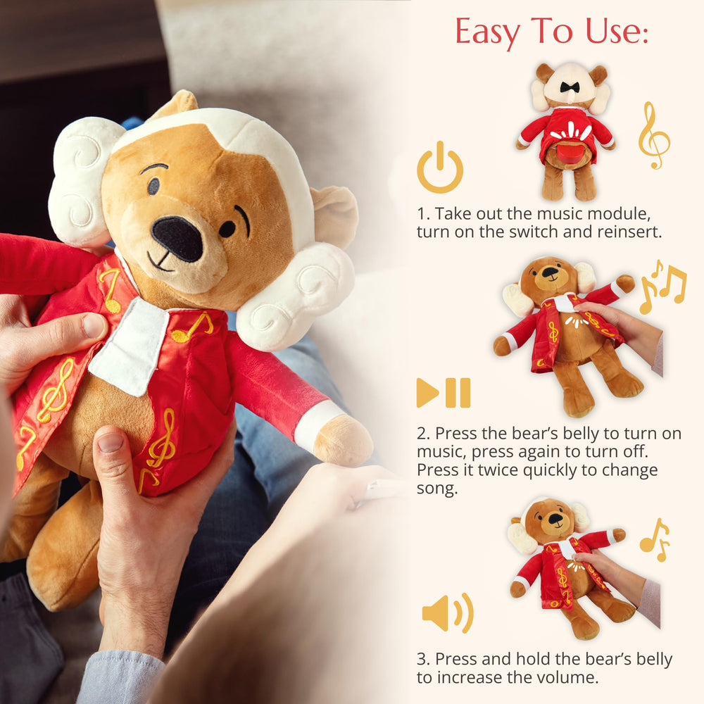Vosego Amadeus bear soft fabric texture for comforting hugs