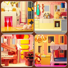 Voxifyx 1349PCS Pink Palace decorative details on doors and windows elevate visual appeal