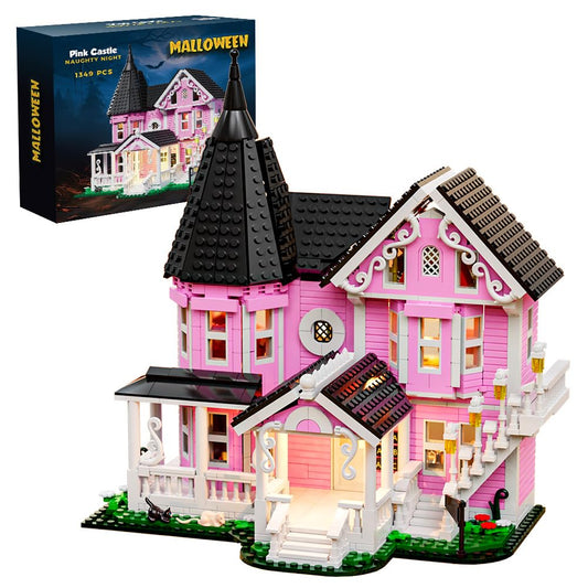 Voxifyx 1349PCS Pink Palace exterior highlights three-story charm for festive display and creative play