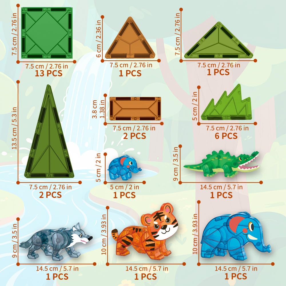 Voxifyx magnetic tiles jungle square tiles for creative scenes