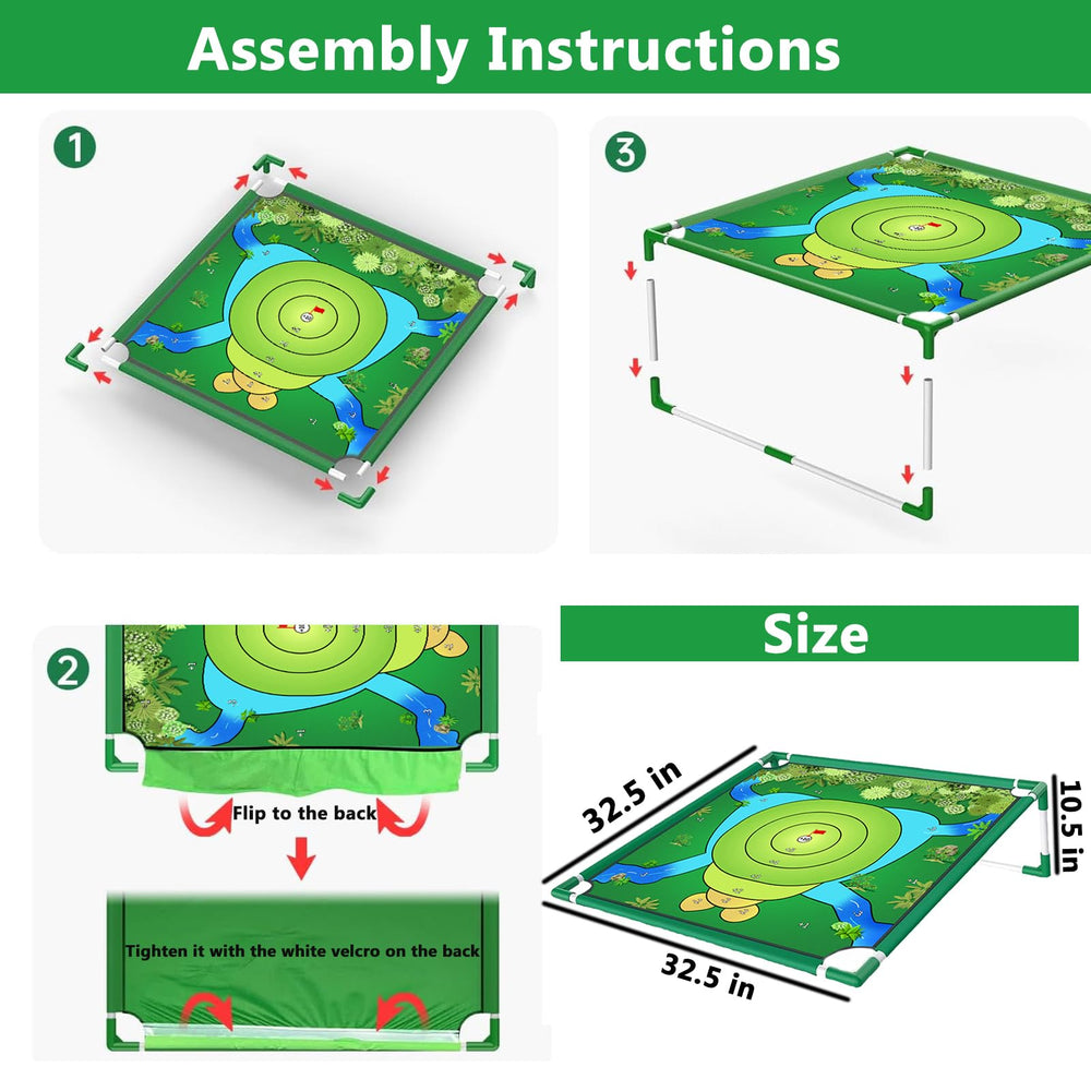 VQRZG Golf Chipping Game sticky-balls demonstrate cling for precise target practice.
