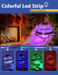 Vrainito Flying Orb Ball blue illuminated mode highlighting magical flight patterns