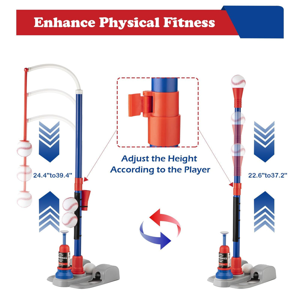 VROGTIK Adjustable T-Ball Set tee provides stable practice height for beginners.
