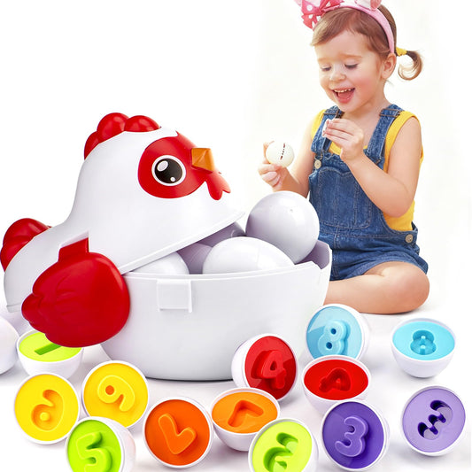 VROGTIK Easter egg matching set enhances color recognition through vibrant eggs.