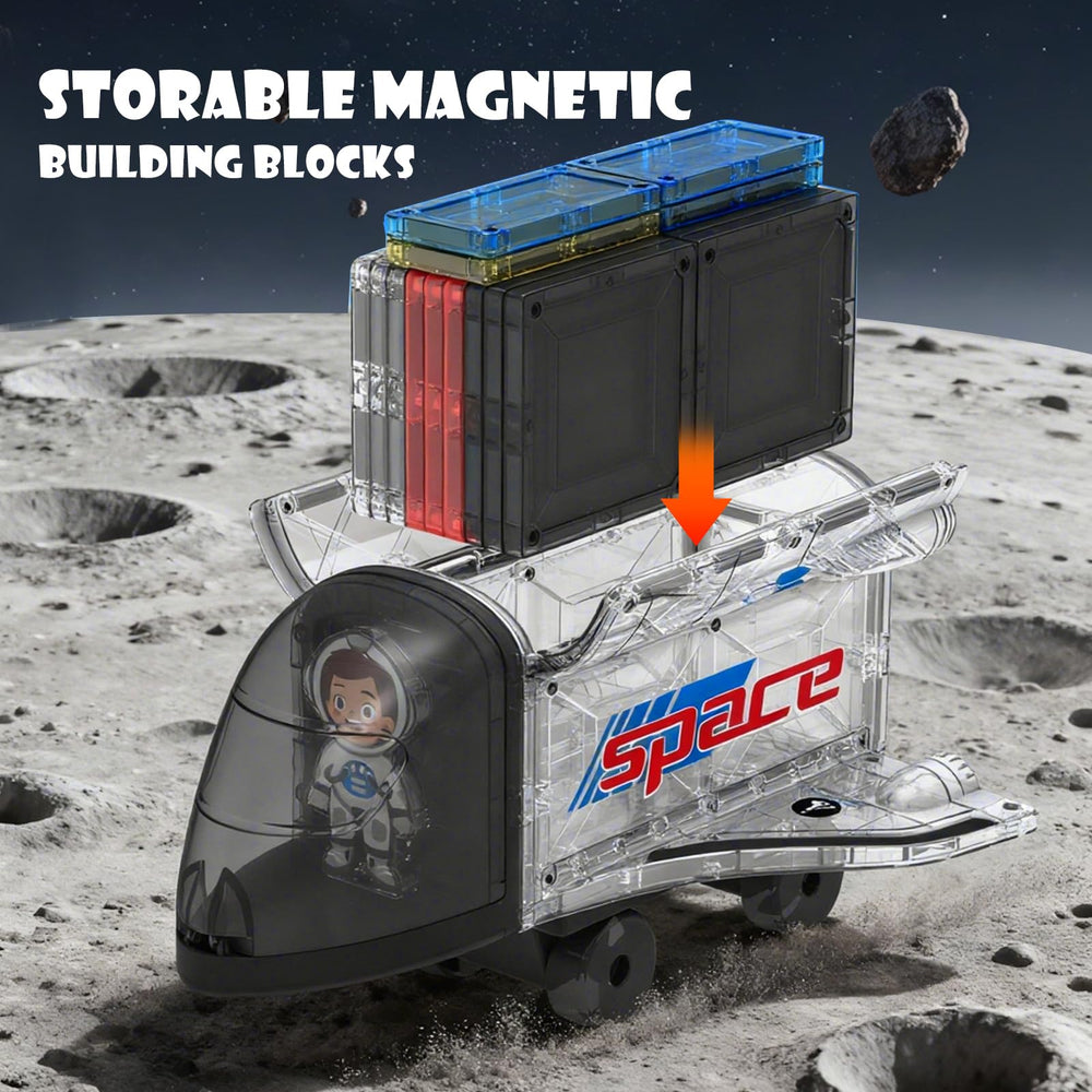 VROGTIK Space Theme Magnetic Tiles strong magnetic connections support quick, stable constructions