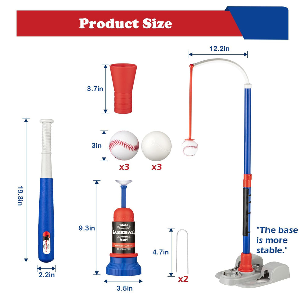 VROGTIK T-Ball Set backyard setup enables quick, mess-free outdoor fun.