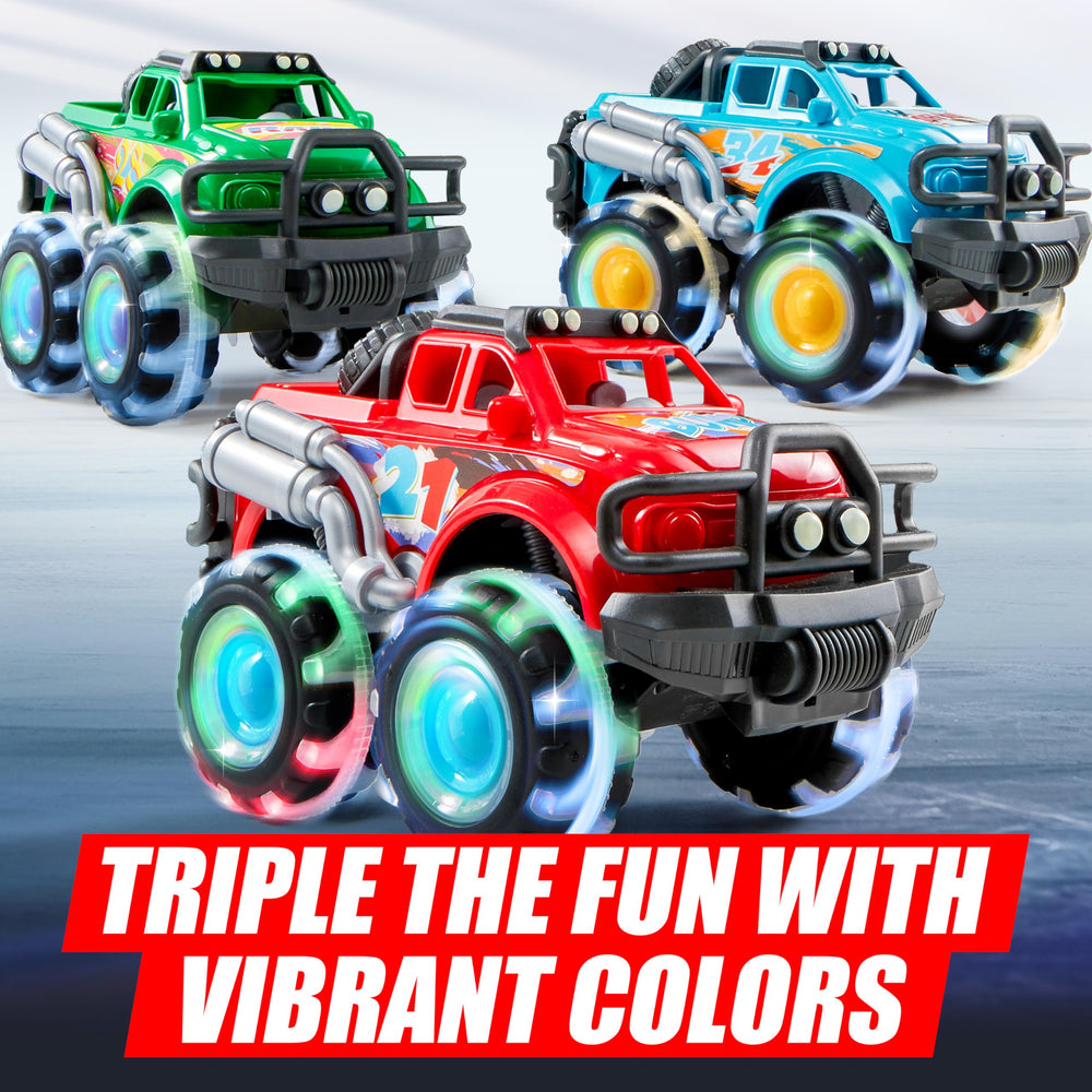 Vroomix GlowRover truck in action showcases friction-powered movement across the floor