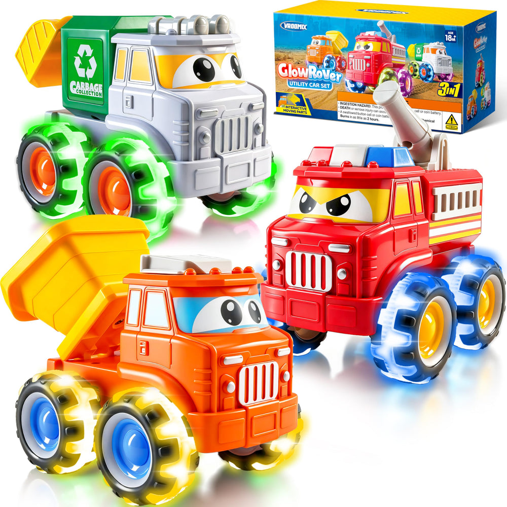 Vroomix Jova GlowRover 3-pack front view for imaginative play