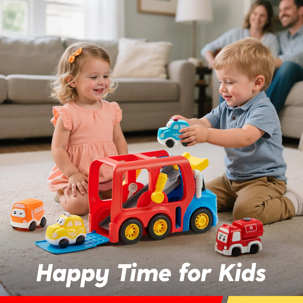 Vroomix Jova carrier truck features safe design with rounded edges.