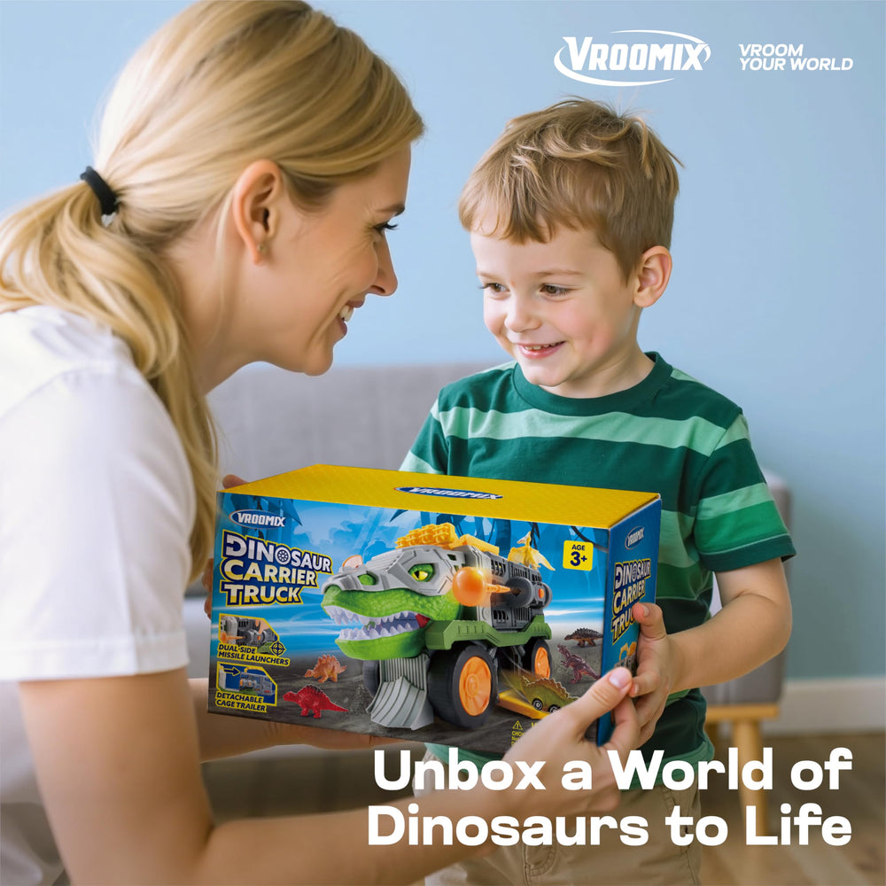 Vroomix Jova dino-playset-closeup highlights durable, kid-friendly construction.