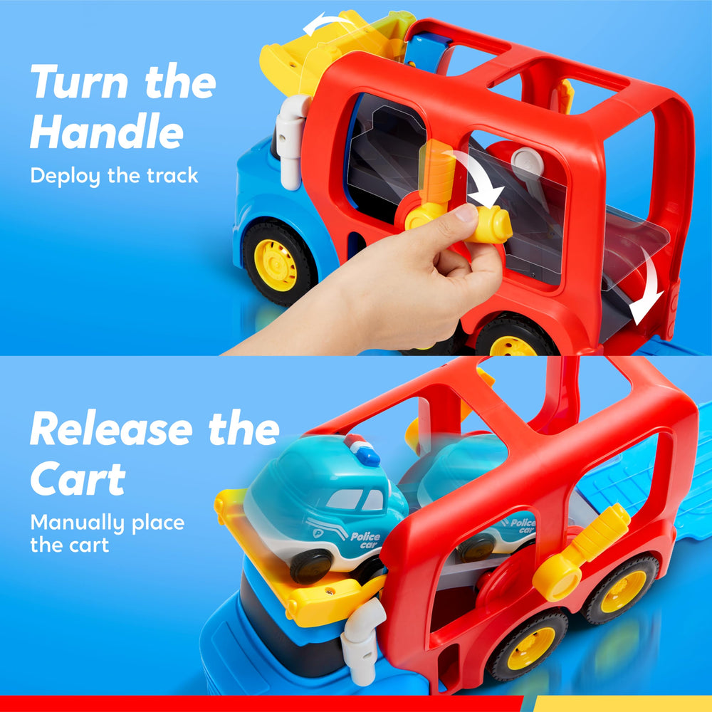 Vroomix Jova fire truck and small car set to spark imaginative play.