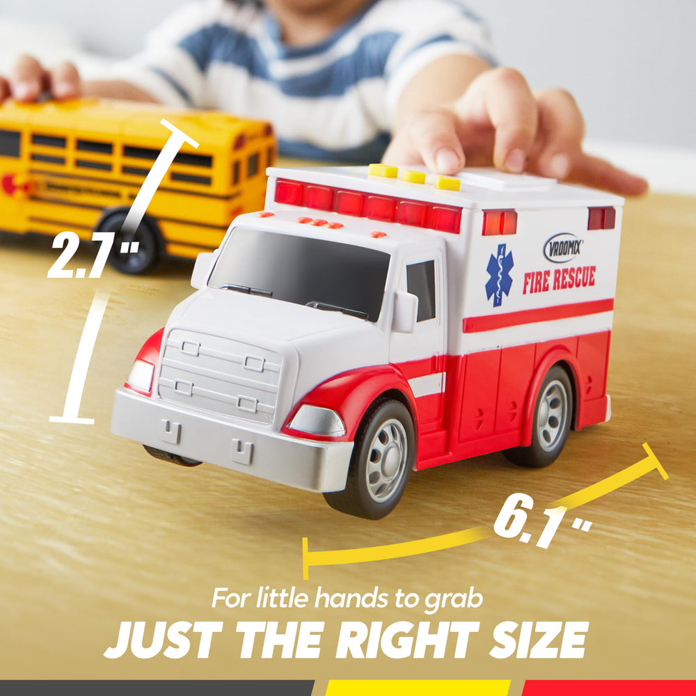 Vroomix Jova school bus side view for classroom play