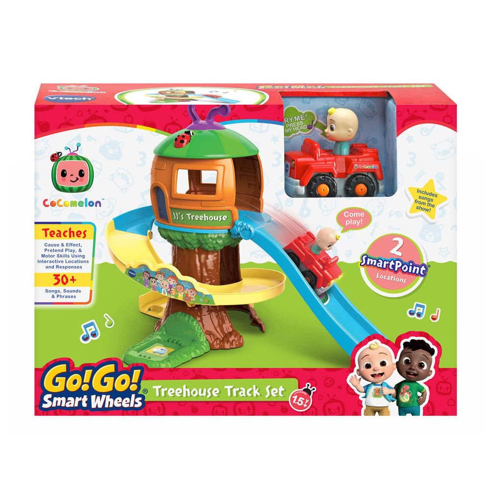 VTech CoComelon Go! Go! Smart Wheels Treehouse Track Set compatibility with JJ’s House Track Set.