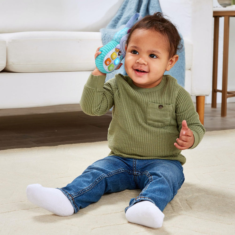 VTech Hello Hippo Soft Phone mouth button for feelings through pretend talk