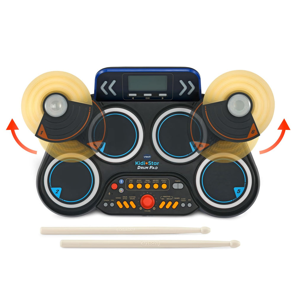 VTech Kidi Star Drum Pad black recording capability to save beats.