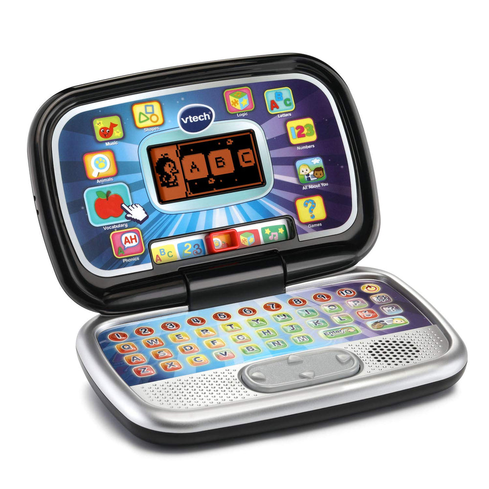 Close-up of the 26-letter keyboard and 10-number keys for early keyboard familiarity.