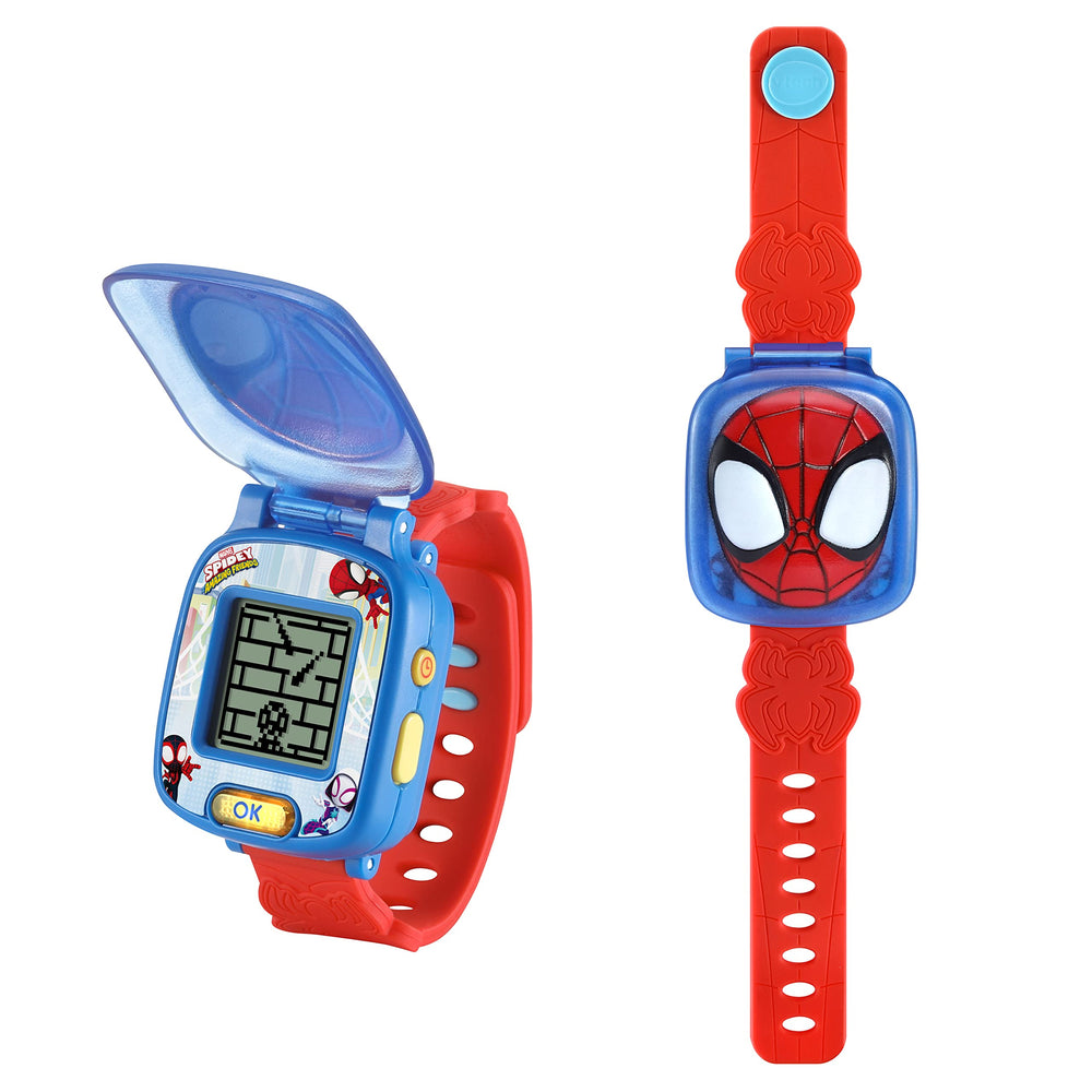Spidey Learning Watch displays multiple digital clock faces for time practice