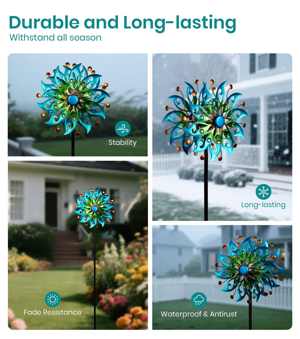 VUFOZ durable metal construction with weatherproof finish withstands sun and rain.