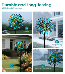 VUFOZ durable metal construction with weatherproof finish withstands sun and rain.