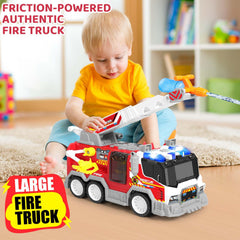 Vunrahsg fire truck with two ejecting race cars for action-packed fun