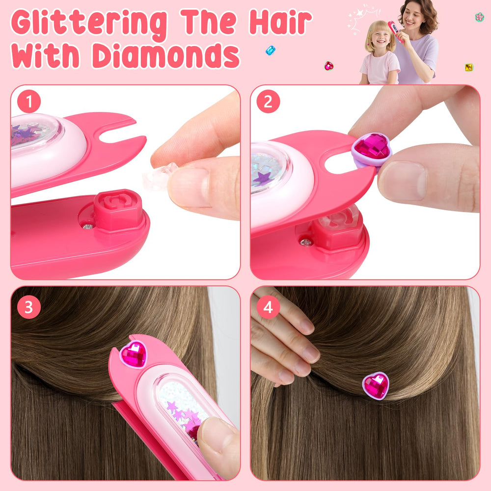 Vunrahsg Hair Gem Stamper Kit shows colorful gems for easy, reusable sparkle