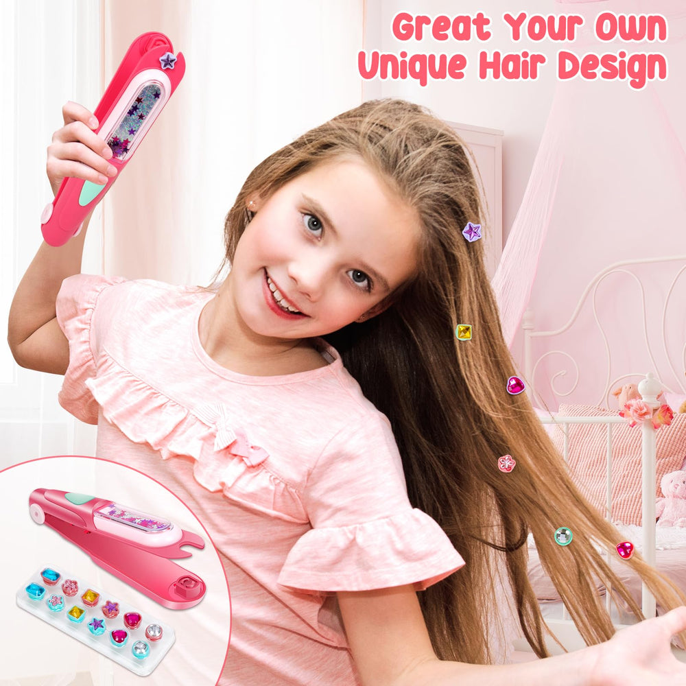 Vunrahsg Hair Gem Stamper Kit gems stay in place for quick style changes