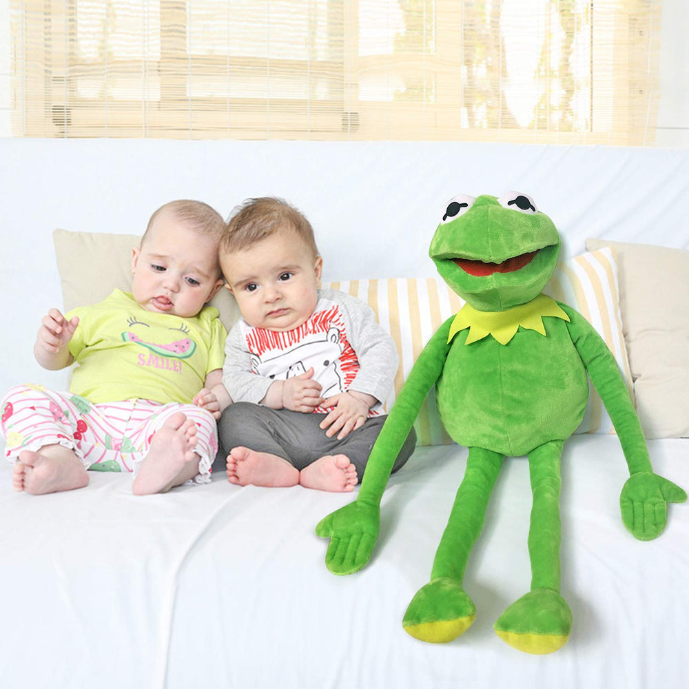 Vurezza Kermit Frog hand puppet with large eyes for engaging performances.