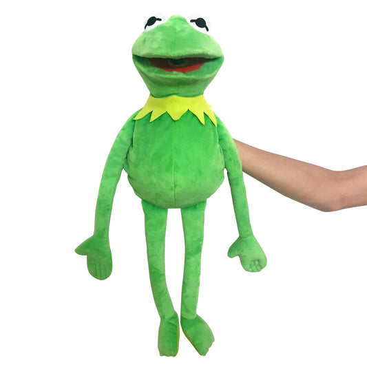 Vurezza Kermit Frog hand puppet with movable mouth for expressive pretend play.