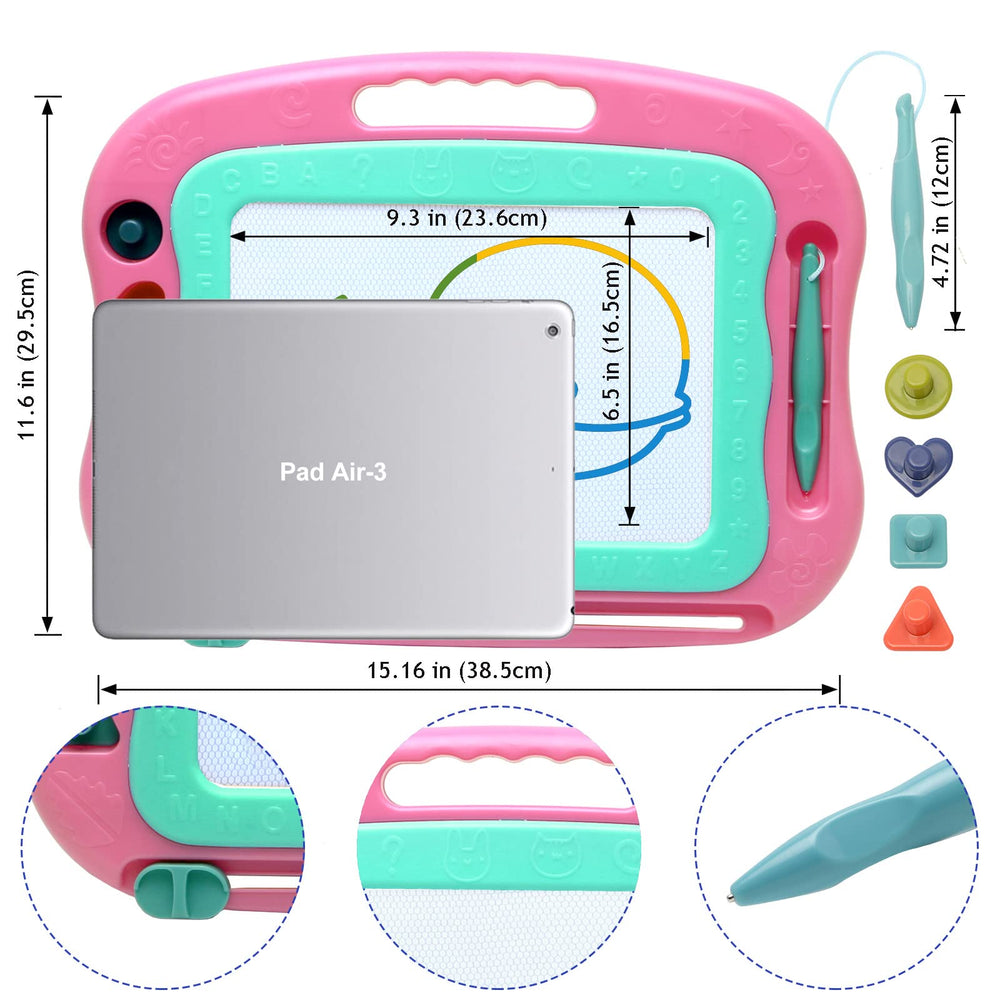 Vusum Magna Doodle Board erase button for quick cleanups and reset