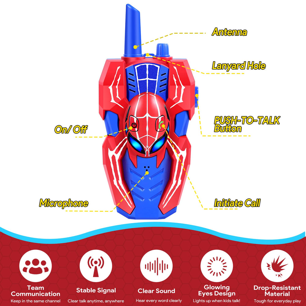 Vvinca Spider Walkie Talkies attached to a lanyard for portable use