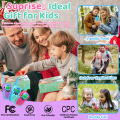 Vvinca walkie talkies 3-pack side buttons highlight simple control for kids.