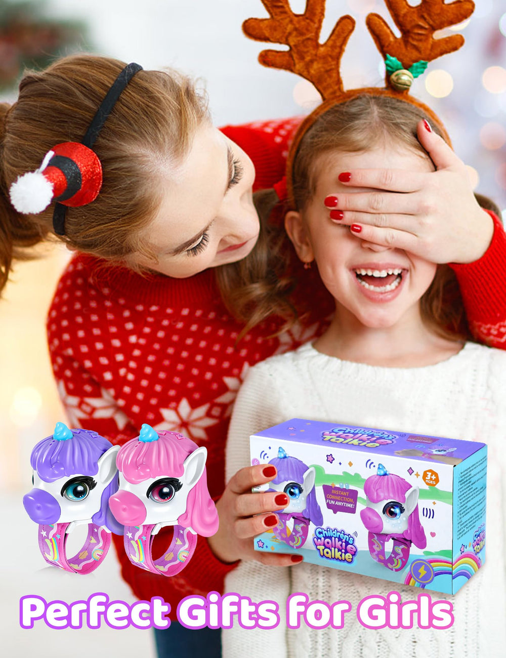Vvinca Walkie Talkies with blue LED eyes for a playful glow during outdoor time.