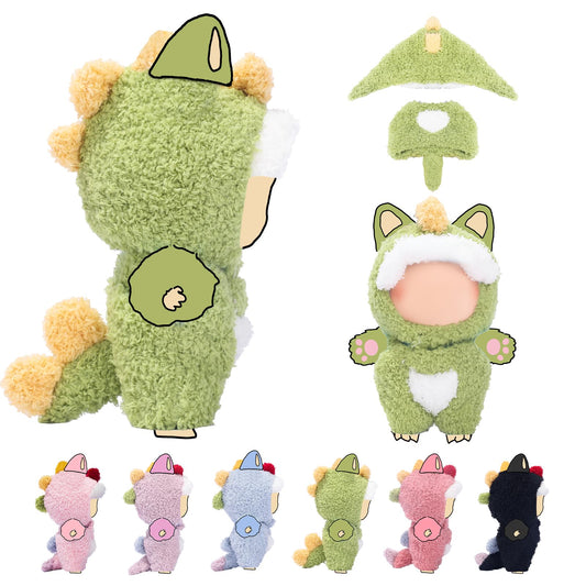 VVQUI 17cm green dinosaur doll outfit ready for play and display.