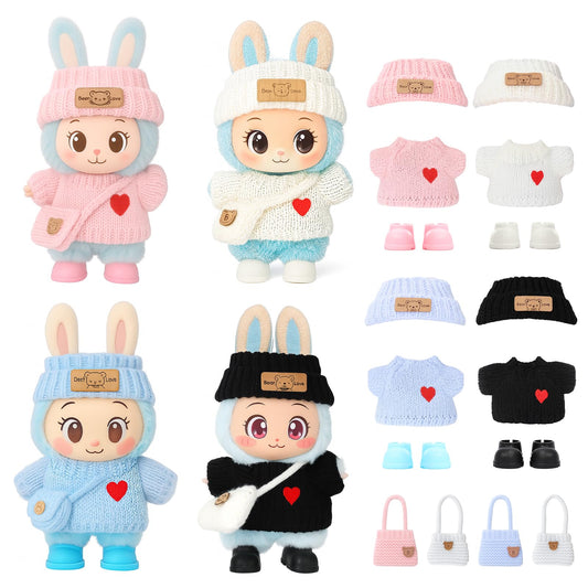 VVQUI 17cm doll dress set showcases soft textile detail for comfortable play and stylish outfits.