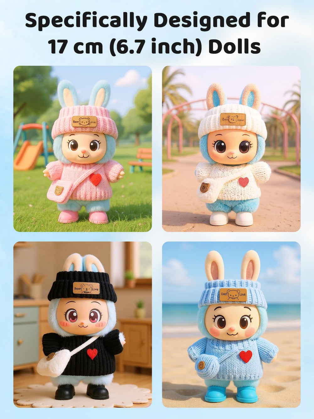 VVQUI 17cm doll hat accessory adds cute finishing touch and easy dressing options.