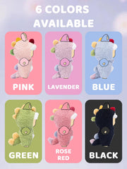 VVQUI rose-red dino keychain accessory adds playful charm to dolls.