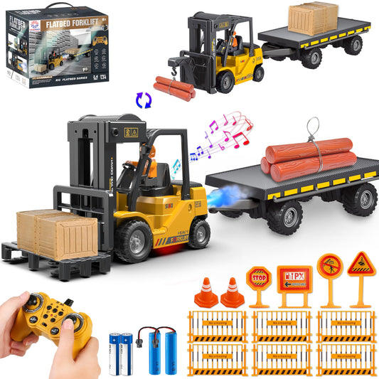 VWAHNANA forklift toy with front fork for realistic loading play and motor skill practice.