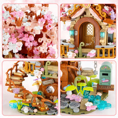 Vziimo Cherry Blossom Treehouse swing adds a playful desk display.