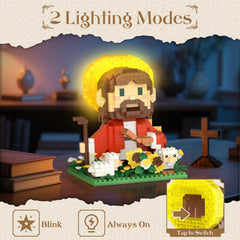 Vziimo Mini Jesus figurines glow with LED halo for a serene centerpiece