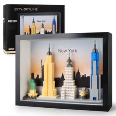 Vziimo New York Skyline frame with micro-blocks for wall display and daily admiration