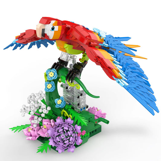 Vziimo parrot floral set assembled display with vibrant flowers for home décor.