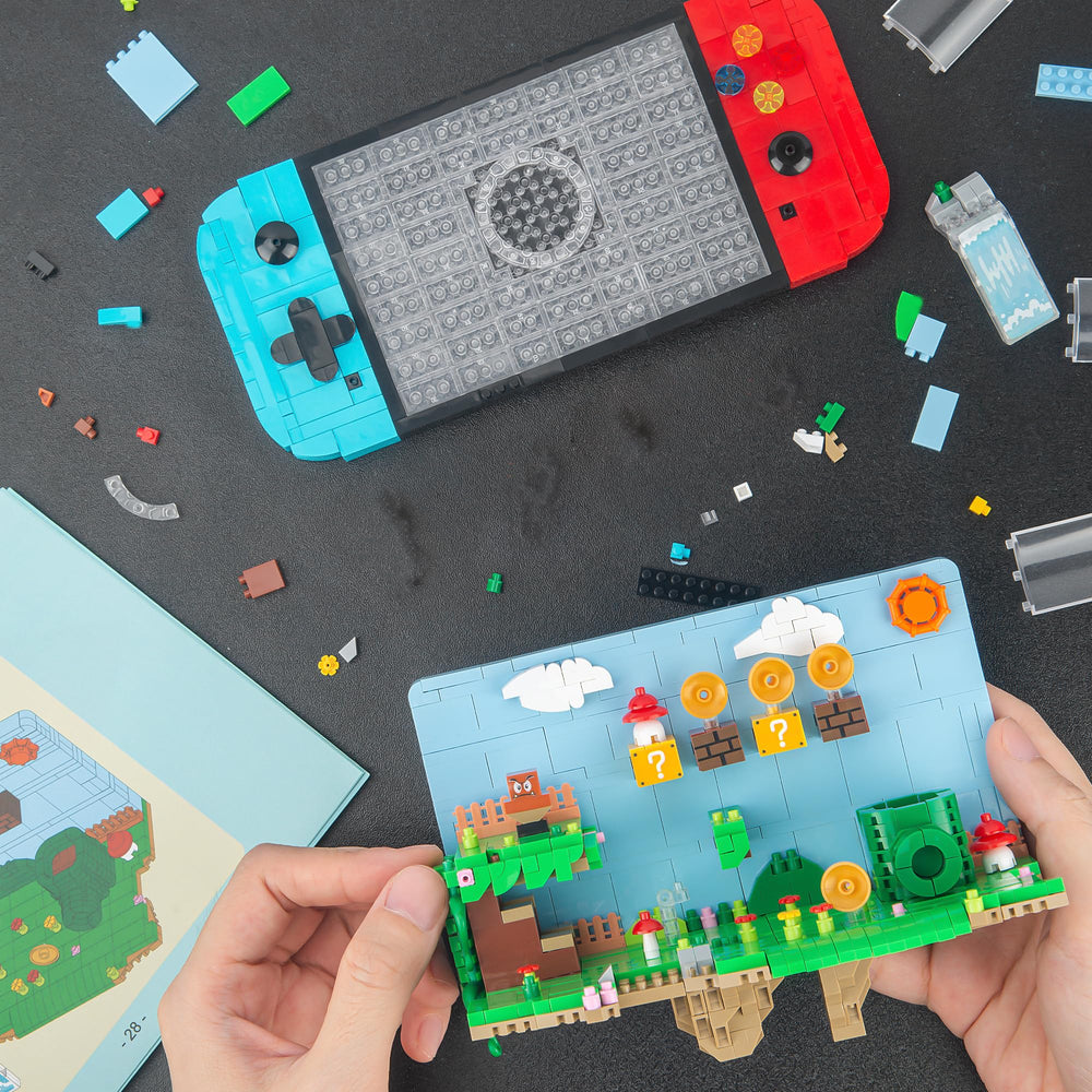 Vziimo Super Game Building Sets: waterfall, ladders, and tree add scenic diorama variety.