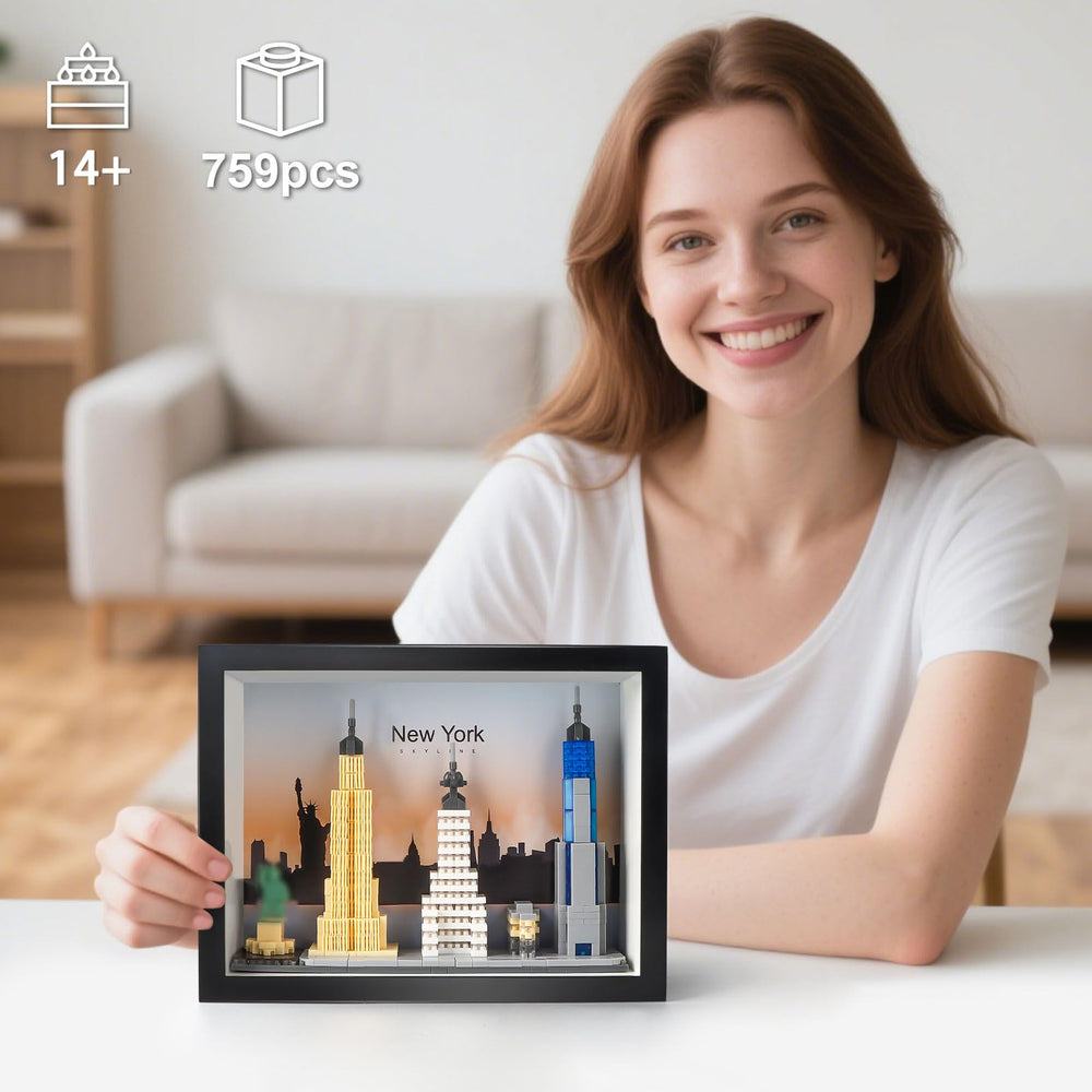 Vziimo wall-ready display setup for a modern travel-inspired centerpiece