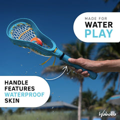 Kids playing Waboba Lacrosse at the beach and pool