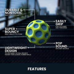 Waboba Moon Ball is lightweight and durable for versatile indoor or outdoor use.