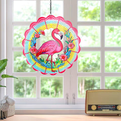WACLSTDAY Metal wind spinner features vibrant layers that catch light as it rotates.
